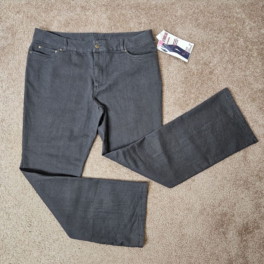 NWT Women with Control 18W Gray Tummy Control Prime Stretch Soft Denim Midrise